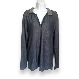 Calvin Klein Men’s 1/4 Zip Pullover Shirt Dark Blue Lightweight Long Sleeve Top